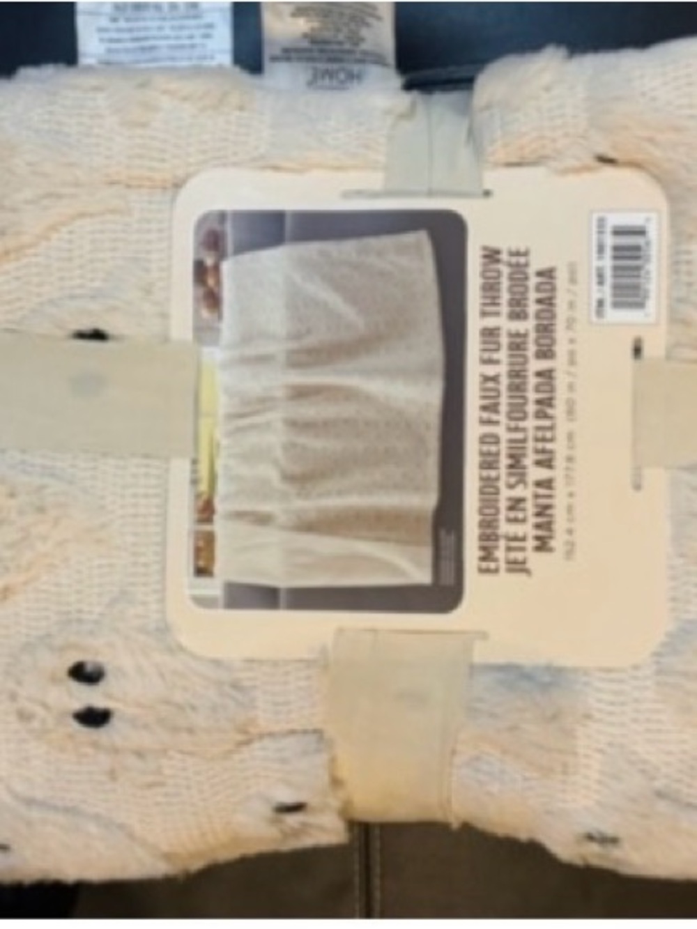Costco faux fur Halloween fall throw ghosts Blanket viral cream ivory   nwt